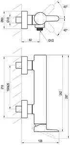 Смеситель для душа Ravak Puri чёрный матовый X070187, 2