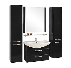 Тумба-умывальник подвесная Aquaton Ария 80 M чёрный 1A1408K0AA950, 4