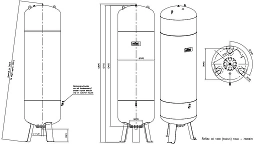 Гидроаккумулятор Reflex DE 1000л 10 бар 7306970