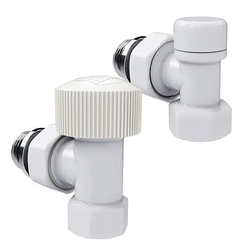 Комплект вентилей терморегулирующих угловых ½" в/н Royal Thermo Design белый RATVDU11212WH Комплект вентилей терморегулирующих угловых ½" в/н Royal Thermo Design белый RATVDU11212WH