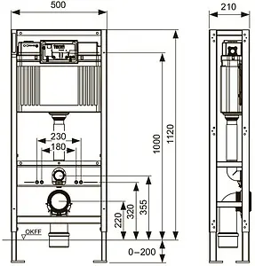 Инсталляция для подвесного унитаза отдельностоящая TECEconstruct 9500393 Инсталляция для подвесного унитаза отдельностоящая TECEconstruct 9500393, 2