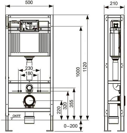 Инсталляция для подвесного унитаза отдельностоящая TECEconstruct 9500393 Инсталляция для подвесного унитаза отдельностоящая TECEconstruct 9500393