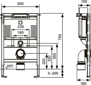 Инсталляция для подвесного унитаза TECEprofil 9300291, 2