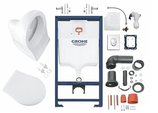 Комплект 5 в 1 Grohe Solido Perfect 39192000 с кнопкой Skate Air хром глянцевый