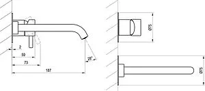 Смеситель для раковины из стены Ravak Espirit графит X070315 Смеситель для раковины из стены Ravak Espirit графит X070315, 2