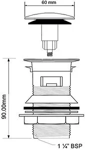 Выпуск автоматический для раковины с переливом Mc Alpine хром CW60-CB Выпуск автоматический для раковины с переливом Mc Alpine хром CW60-CB, 2