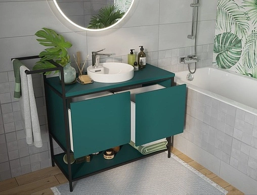 Тумба-умывальник напольная Cersanit Botanique 100 зелёный 63015+