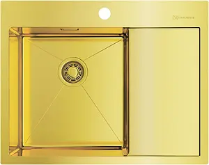 Мойка кухонная Omoikiri Akisame 65-LG-L светлое золото 4973083 Мойка кухонная Omoikiri Akisame 65-LG-L светлое золото 4973083, 1