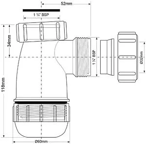 Сифон бутылочный для раковины Mc Alpine белый MRW2-NW-MINI, 2