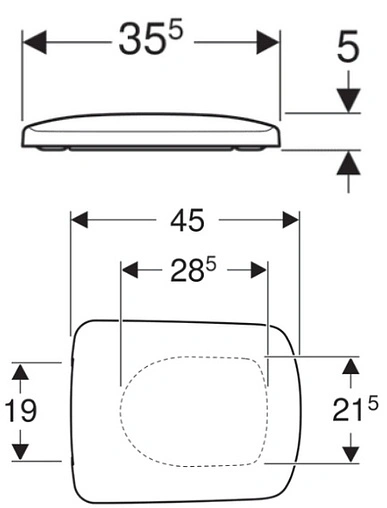 Комплект 6 в 1 Geberit Selnova Square Rimfree 458.121.SE.1 с кнопкой Delta21 хром глянцевый Комплект 6 в 1 Geberit Selnova Square Rimfree 458.121.SE.1 с кнопкой Delta21 хром глянцевый