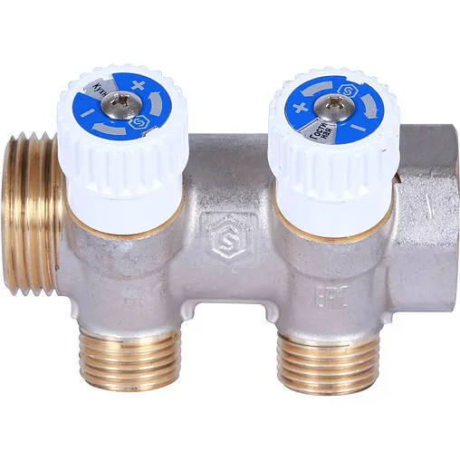 Коллектор регулирующий проходной 2 отвода 1&quot;в/н x ½&quot;н Stout SMB 6852 011202