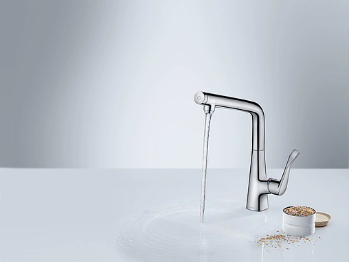 Смеситель для кухни Hansgrohe Metris Select M71 320 1jet под сталь 14883800