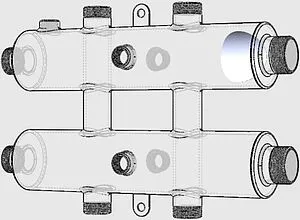 Коллектор распределительный 3 контура 1¼"н x 1"н Север-R-КМ3(Aisi) 1955023 Коллектор распределительный 3 контура 1¼"н x 1"н Север-R-КМ3(Aisi) 1955023, 5