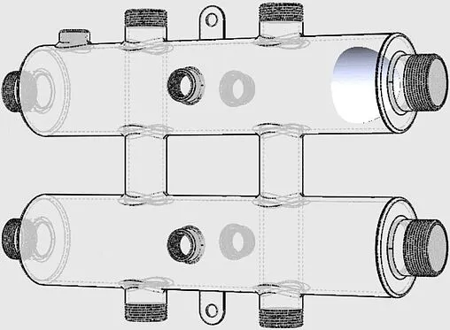 Коллектор распределительный 3 контура 1¼&quot;н x 1&quot;н Север-R-КМ3(Aisi) 1955023