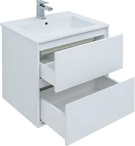 Тумба-умывальник подвесная Aquanet Милан 65 белый глянец 00339965+4640021062203, 4