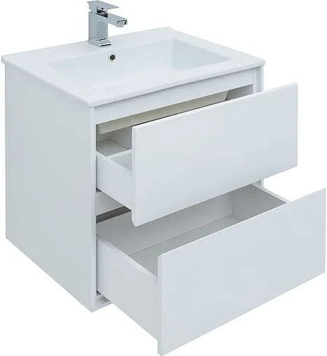 Тумба-умывальник подвесная Aquanet Милан 65 белый глянец 00339965+4640021062203