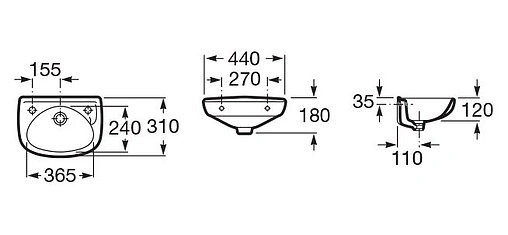 Раковина Roca Ibis 44 белый 320841001