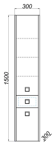 Шкаф-пенал подвесной Aqwella Commandor 30 белый/венге магия Kom.05.03/VM