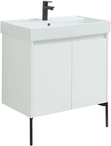 Тумба-умывальник Aquanet Nova Lite 75 белый глянец 00298850+00242338