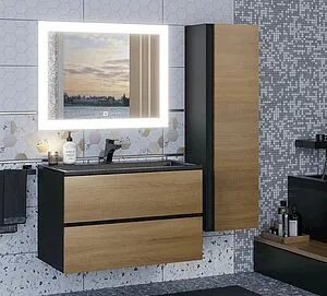 Шкаф-пенал подвесной Uperwood Upd Barsa дуб сонома/чёрный матовый 293020545, 5