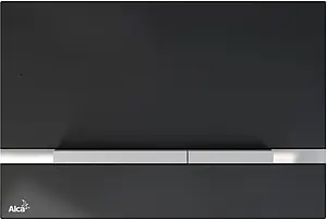 Клавиша смыва для унитаза AlcaPlast FLAT STRIPE-GL1204 кнопки/сатин, панель/стекло черный Клавиша смыва для унитаза AlcaPlast FLAT STRIPE-GL1204 кнопки/сатин, панель/стекло черный, 1