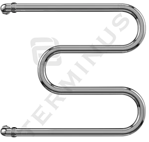 Полотенцесушитель водяной Terminus М-образный AISI 25 600х600 полированная сталь 4620768880544, 1