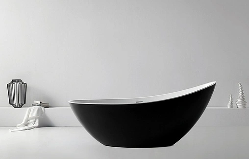 Ванна акриловая отдельностоящая Abber 183x78 белый/панель Black matte AB9233MB