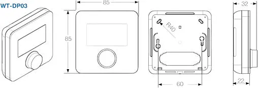 Проводной комнатный терморегулятор НО/НЗ 24/230В WATTS WT-DP03 белый P08384
