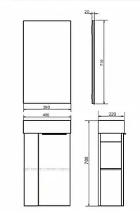 Тумба-умывальник подвесная Comforty Матэ 40 дуб тёмно-коричневый 00-00000832CF, 2