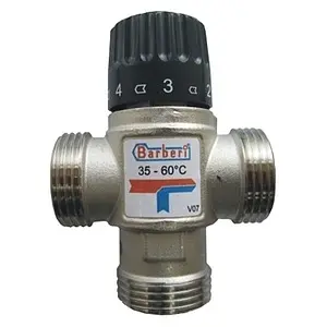Трехходовой термостатический смесительный клапан ¾" +35...+60°С Kvs 1.6 Barberi L-comfort V07 M20 0AB Трехходовой термостатический смесительный клапан ¾" +35...+60°С Kvs 1.6 Barberi L-comfort V07 M20 0AB, 1