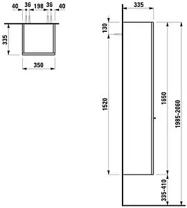 Шкаф-пенал подвесной Laufen Palace 35 белый 4.0202.1.075.463.R Шкаф-пенал подвесной Laufen Palace 35 белый 4.0202.1.075.463.R, 2