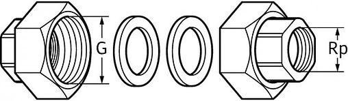 Соединение с накидной гайкой 2&quot;в x 1¼&quot;в Wilo 112046992