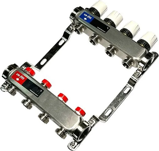 Группа коллекторная без расходомеров 4 отвода 1&quot;в/в x ¾&quot;ек Uni-fitt TECHNO 451W4304