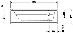 Ванна акриловая Duravit D-Code 170x75 700100000000000, 3