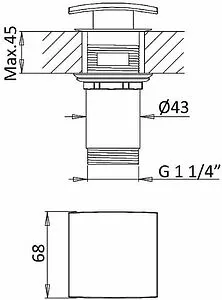 Выпуск автоматический для раковины с переливом Cezares белый матовый CZR-B-SCQ-BIO Выпуск автоматический для раковины с переливом Cezares белый матовый CZR-B-SCQ-BIO, 2