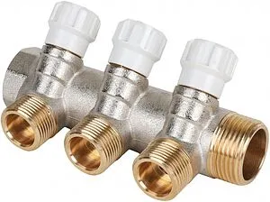 Коллектор регулирующий проходной 3 отвода 1"в/н x ¾"ек MVI MM.403.0605 Коллектор регулирующий проходной 3 отвода 1"в/н x ¾"ек MVI MM.403.0605, 1