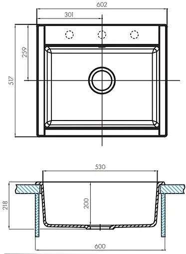 Мойка кухонная Aquaton Делия 60.2 графит 1A715232LD210 Мойка кухонная Aquaton Делия 60.2 графит 1A715232LD210