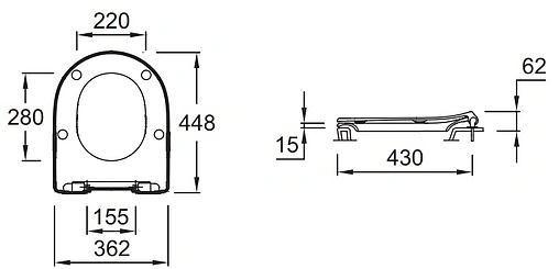 Крышка-сиденье для унитаза с микролифтом Jacob Delafon Odeon Rive Gauche белый E24889-00