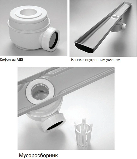 Лоток душевой Set 889мм h=80мм 0.5л/сек ACO Showerline 405726 Лоток душевой Set 889мм h=80мм 0.5л/сек ACO Showerline 405726