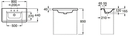 Раковина Roca Gap 80 белый 327470000