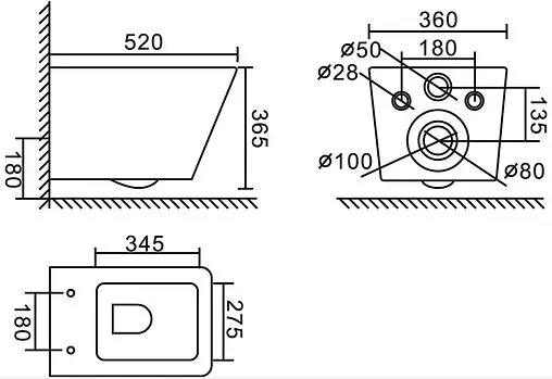 Комплект 5 в 1 BelBagno Ardente BB3202CHR-MB/BB3202SC-MB/BB002-80/BB007-PR-NERO.M с кнопкой черный матовый