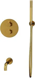 Термостат для 2 потребителей WHITECROSS Y brushed gold золото брашированное YSET10GLB, 3