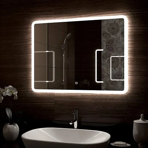 Зеркало с подсветкой Continent Demure Led 90x70 белый ЗЛП502