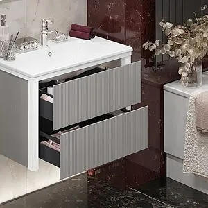 Тумба-умывальник подвесной Opadiris Рубинно 80 серый глянцевый 00-00007340+640177, 4