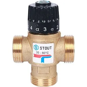 Трехходовой термостатический смесительный клапан 1" +35...+60°С Kvs 2.5 Stout SVM-0120-256025 Трехходовой термостатический смесительный клапан 1" +35...+60°С Kvs 2.5 Stout SVM-0120-256025, 4