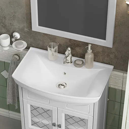 Тумба-умывальник напольная Opadiris Омега 65 белый матовый 00-00007358+4640021062296