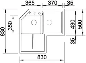 Мойка кухонная Blanco Metra 9 Е 83 белый 515568 Мойка кухонная Blanco Metra 9 Е 83 белый 515568, 2