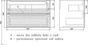 Тумба-умывальник подвесная Uperwood UPD Tanos 80 чёрный матовый 291020254 Тумба-умывальник подвесная Uperwood UPD Tanos 80 чёрный матовый 291020254, 2