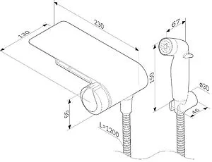 Гигиенический душ со смесителем и полкой Am.Pm X-Joy хром F0H85A800, 2