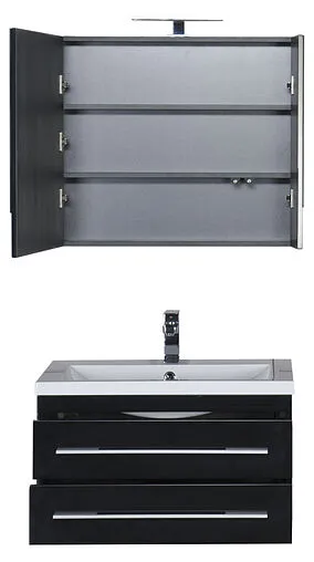 Шкаф-зеркало Aquanet Нота 75 чёрный 169190